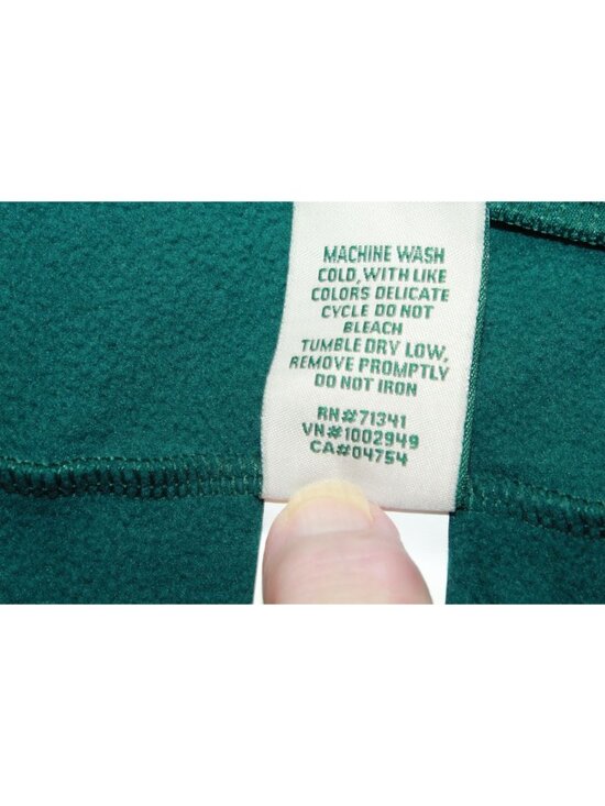LL Bean Lightweight Soft Cozy Feather Fleece Full Zipper Green Size M - Picture 12 of 15